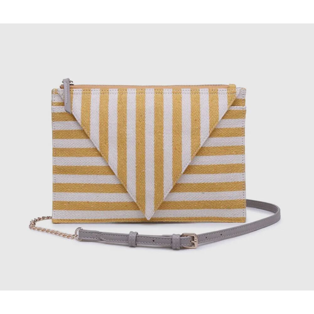 Moda Luxe Yellow and Cream Striped Shoulder Bag - Picture 5 of 7